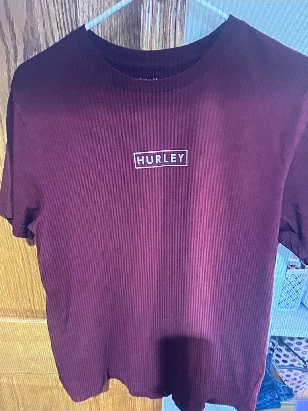 Hurley Men's Burgundy Short Sleeve Logo Tee
